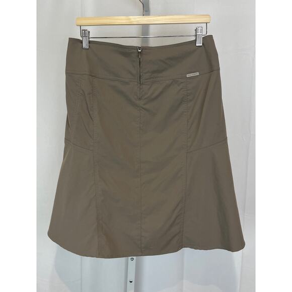 ROYAL ROBBINS Discovery Strider Skirt Fit Flare Stretch Nylon Brown Size 8 - Picture 2 of 8